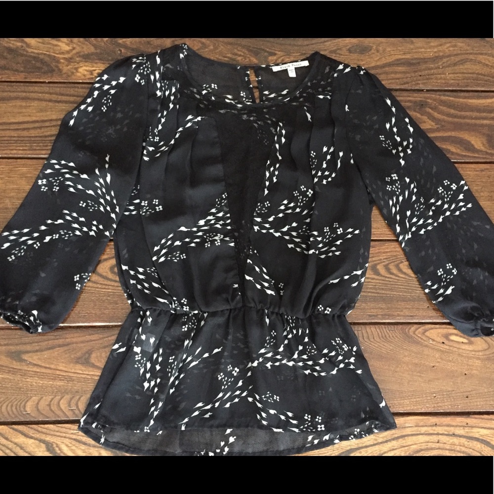 Black & White Sheer Top size small